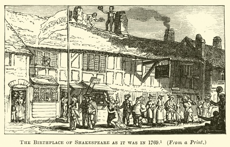 Shakespeares fødested, som det var i 1769 af English School
