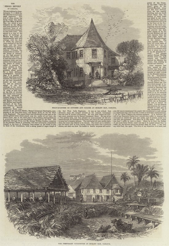 Det sorte oprør på Jamaica (gravering) af English School