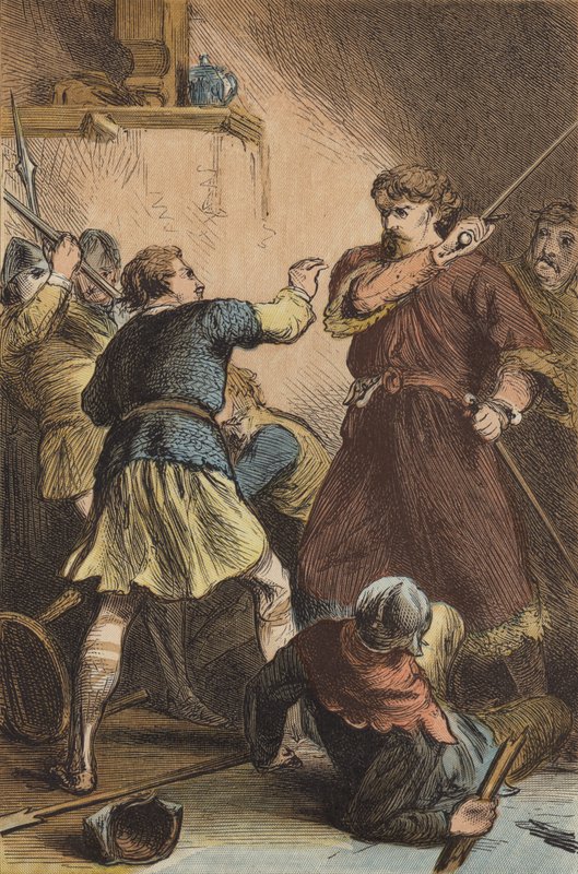 Tilfangetagelsen af Richard I af Leopold af Østrig (farvet gravering) af English School