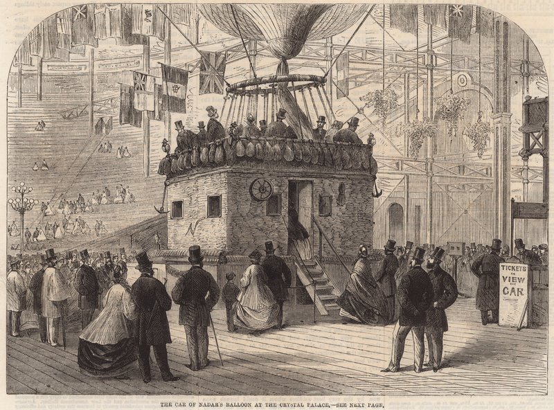 Bilen af Nadars ballon ved Crystal Palace af English School