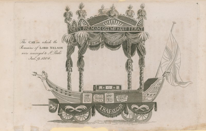 Bilen, hvorpå resterne af Lord Nelson blev transporteret til St. Pauls af English School