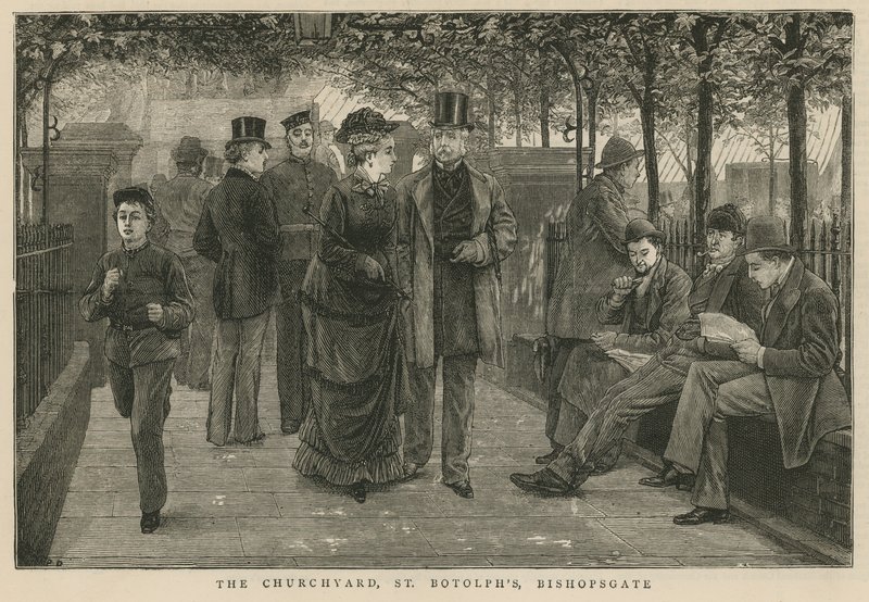 Kirkegården, St. Botolphs, Bishopsgate af English School