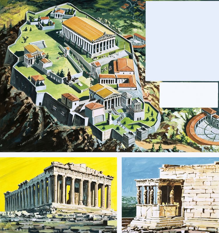 Byen Athen i det antikke Grækenland af English School