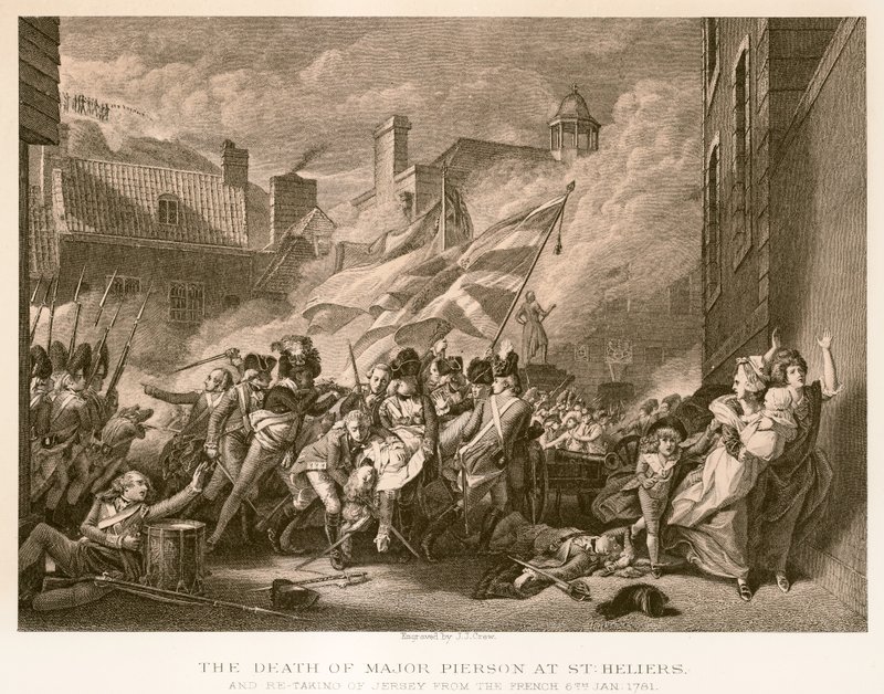 Major Peirsons død i St. Heliers af English School