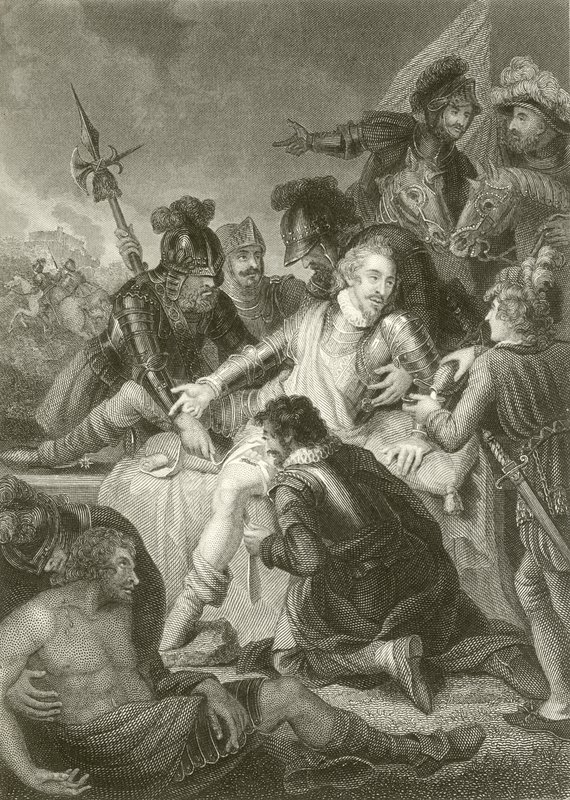 Sir Philip Sidneys død af English School