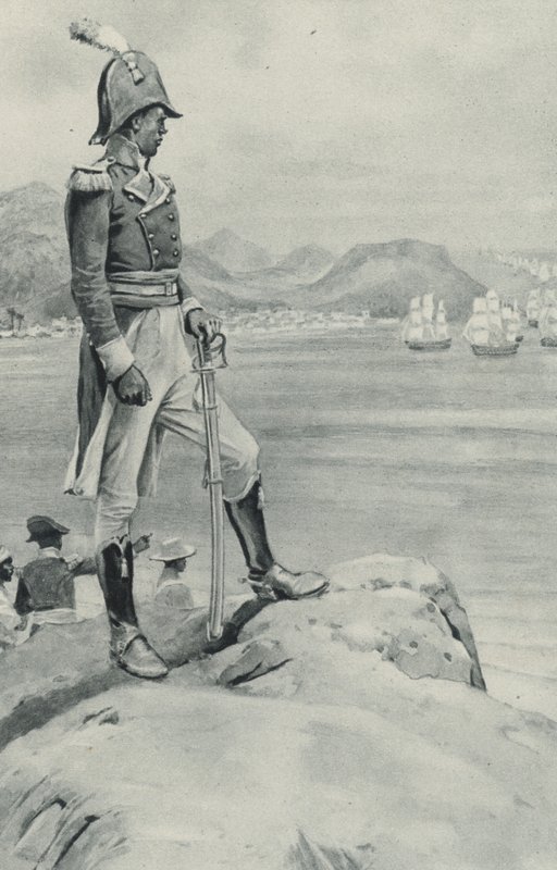 Den stakkels Toussaint Louvertures død nærmer sig, den sorte leder ser på den kommende flåde sendt af Napoleon til hans ødelæggelse af English School