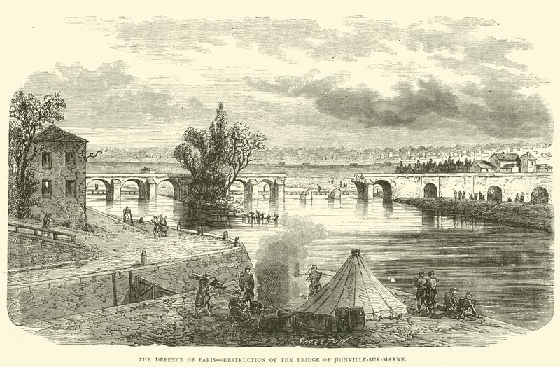 Forsvaret af Paris, ødelæggelse af broen i Joinville-sur-Marne, november 1870 af English School