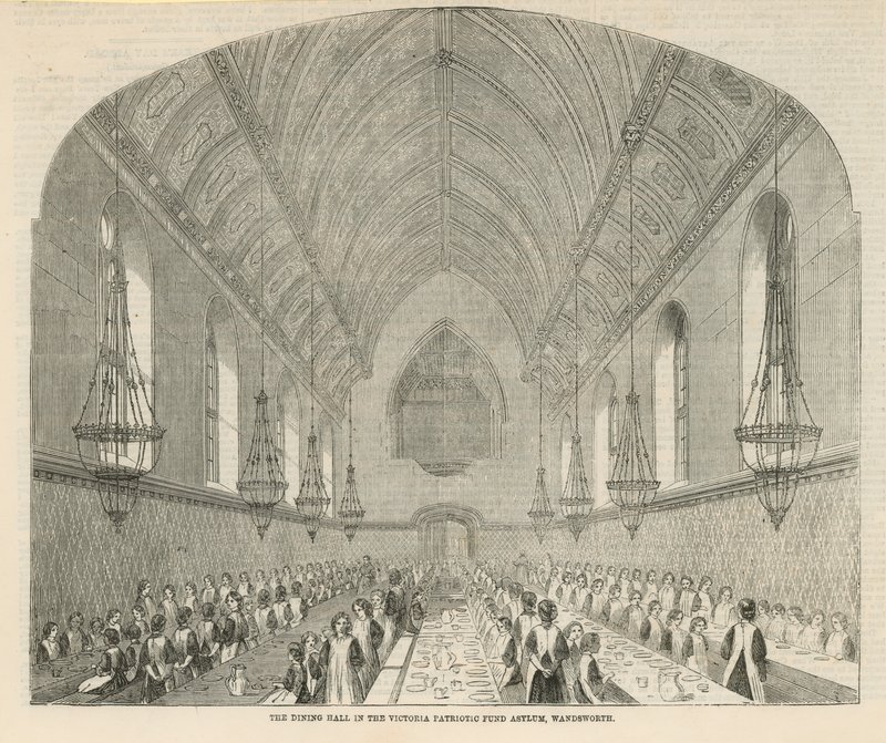 Spisesalen i Victoria Patriotic Fund Asylum af English School