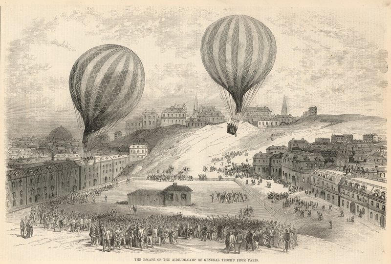 Flugten fra general Trochus aide-de-camp fra Paris af English School