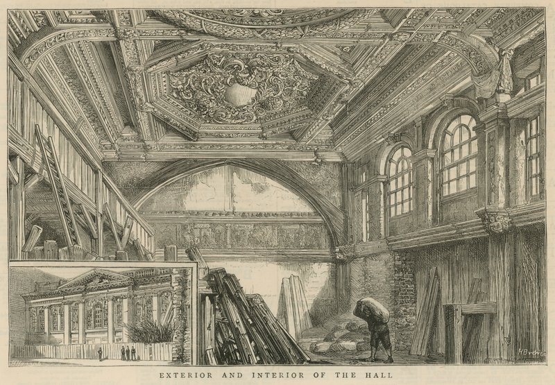 Det ydre og indre af Carpenters Hall af English School
