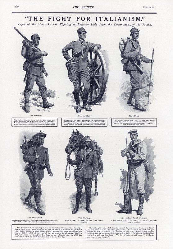 Kampen for Italiensk, Første Verdenskrig, 1915 af English School