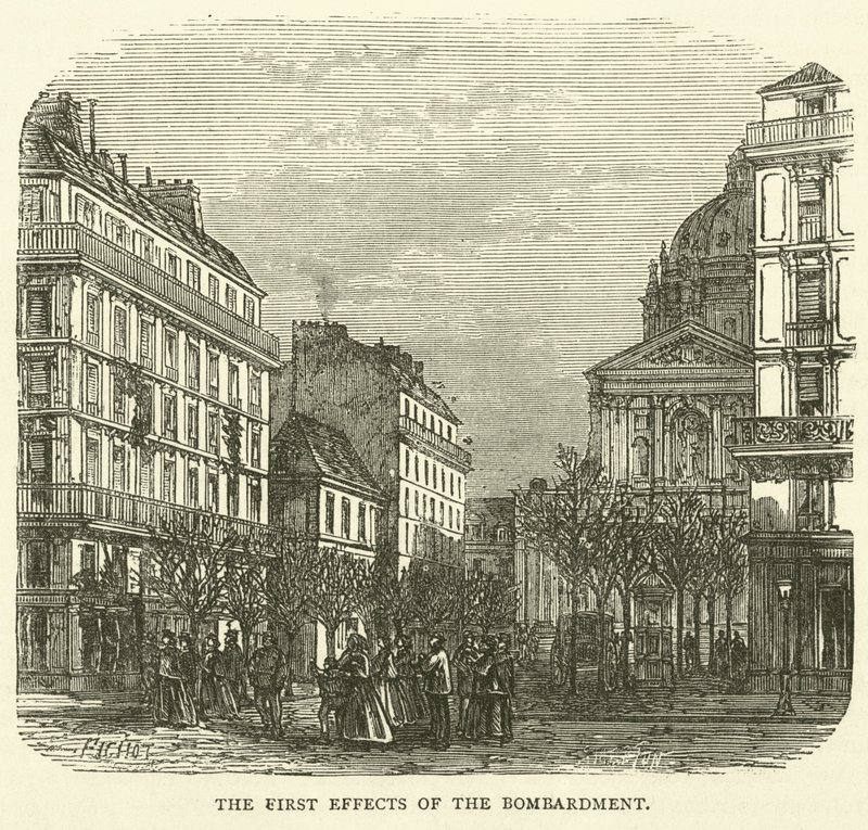 De første virkninger af bombardementet, november 1870 af English School
