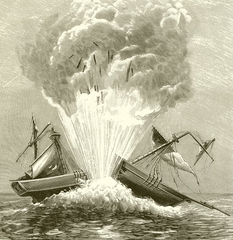 Den første torpedo, 1805 af English School