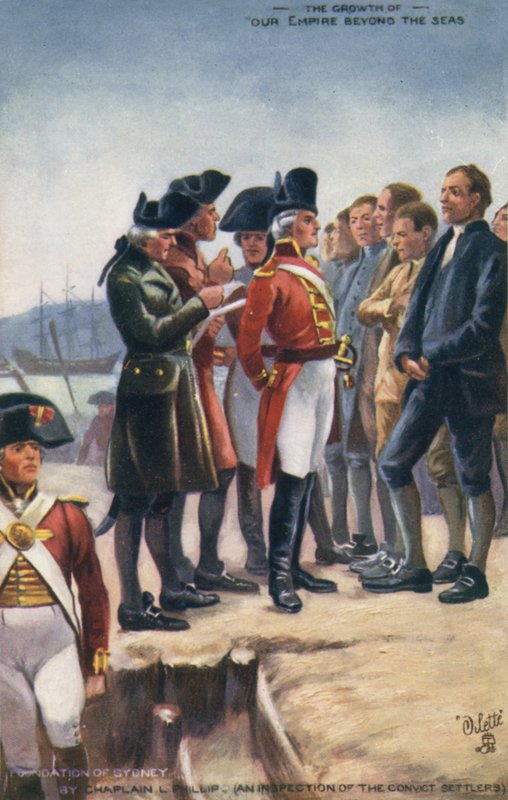 Grundlæggelsen af Sydney, Australien, 1788 af English School