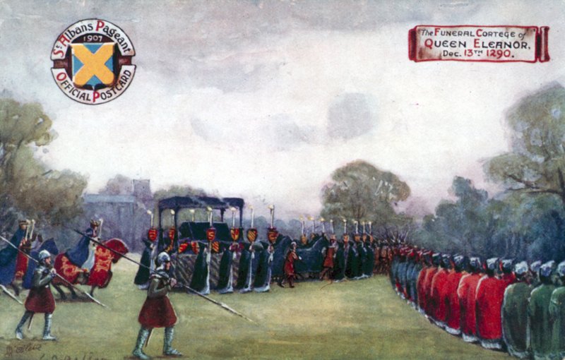 Dronning Eleanors begravelseskort, 13. december 1290 af English School