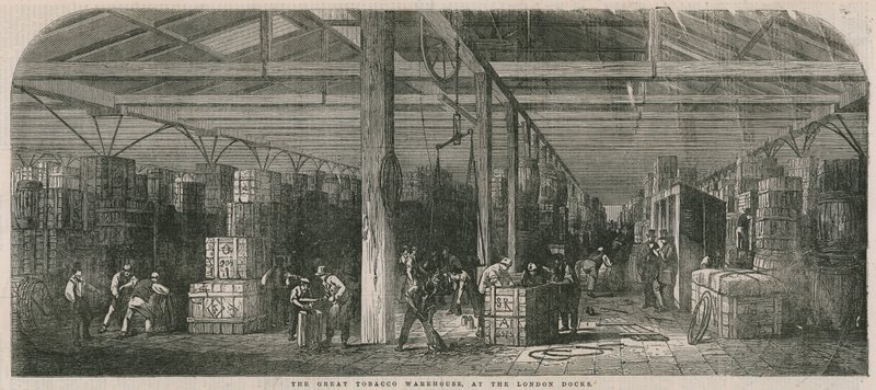 Det store tobakslager ved London-havnen af English School