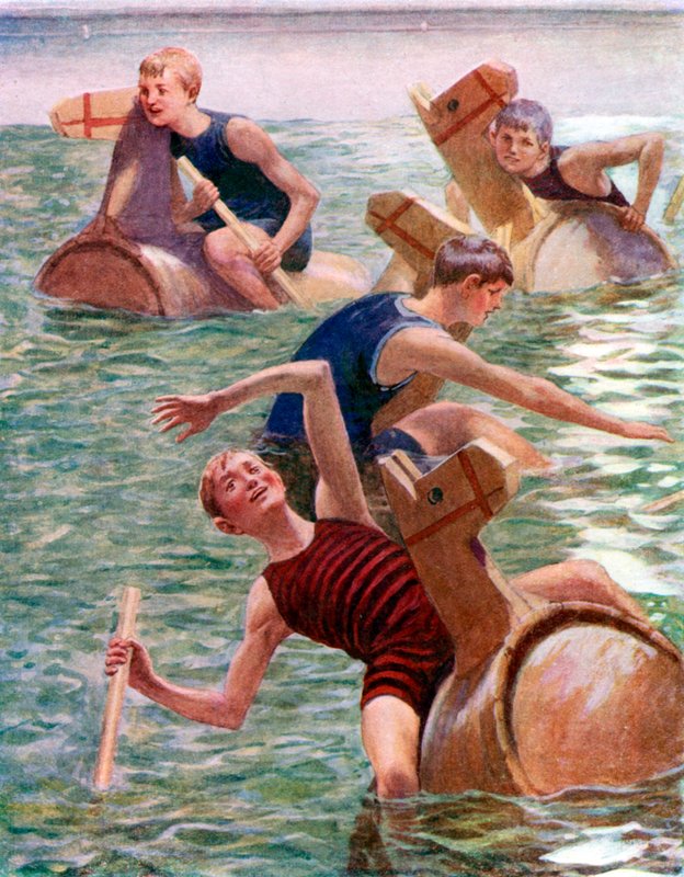 Hobbyhestevæddeløbet (farve litho) af English School