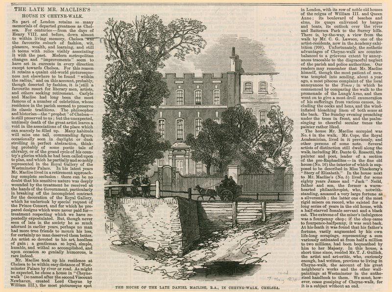 Daniel Maclises hus i Cheyne Walk af English School