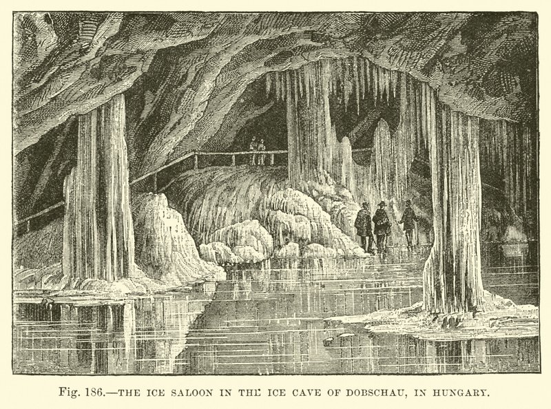 The ice saloon in the Ice Cave of Dobschau in Hungary  af English School