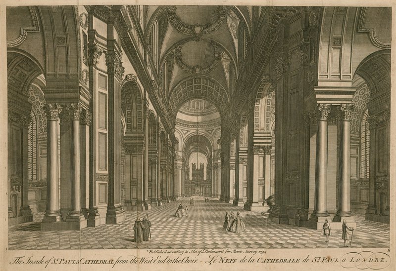 Indersiden af St. Pauls Cathedral fra den vestlige ende til koret af English School