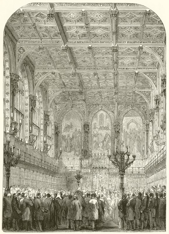 Det indre af House of Lords af English School