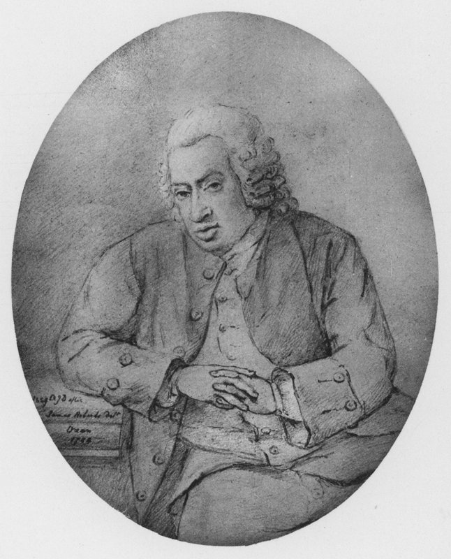 Det sidste portræt af Dr. Samuel Johnson (litho) af English School