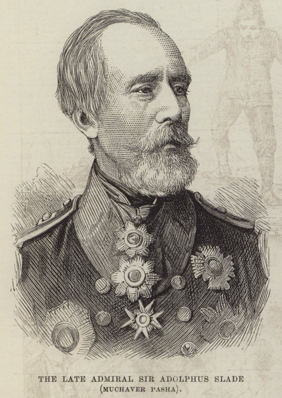 Den afdøde admiral Sir Adolphus Slade, Muchaver Pasha (gravering) af English School