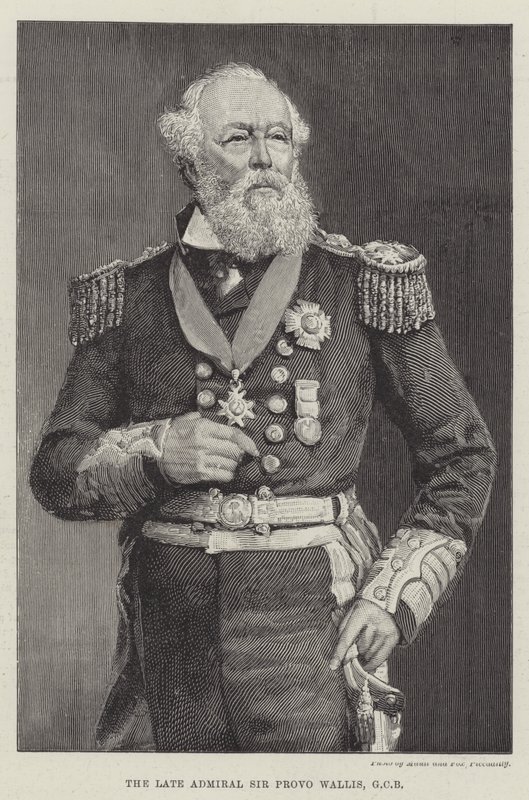 Den afdøde admiral Sir Provo Wallis, GCB (gravering) af English School