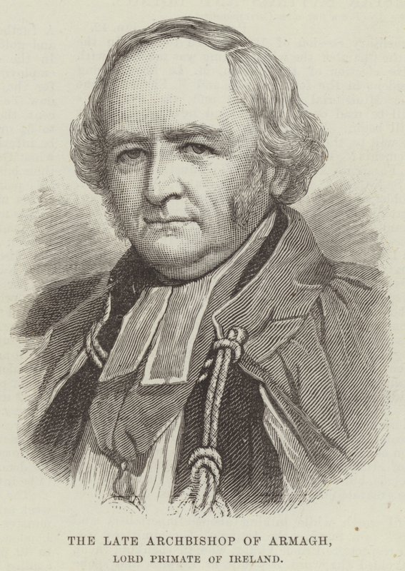 Den afdøde ærkebiskop af Armagh, Lord Primate of Ireland (gravering) af English School