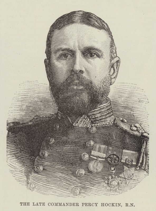 Den afdøde kommandør Percy Hockin, RN (gravering) af English School