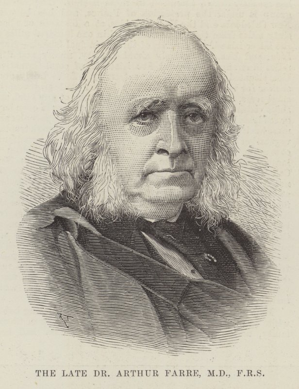 Den afdøde Dr. Arthur Farre, MD, FRS (gravering) af English School