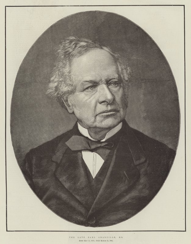 Den afdøde Earl Granville, KG (gravering) af English School