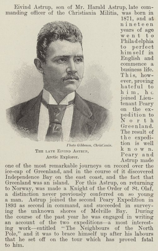 Afdøde Eivind Astrup, Arctic Explorer (gravering) af English School