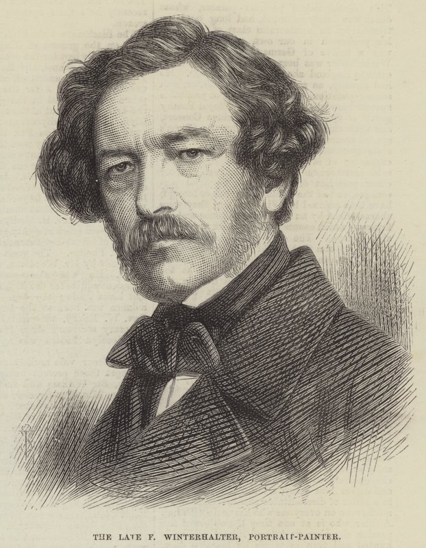 Den afdøde F Winterhalter, portrætmaler (gravering) af English School