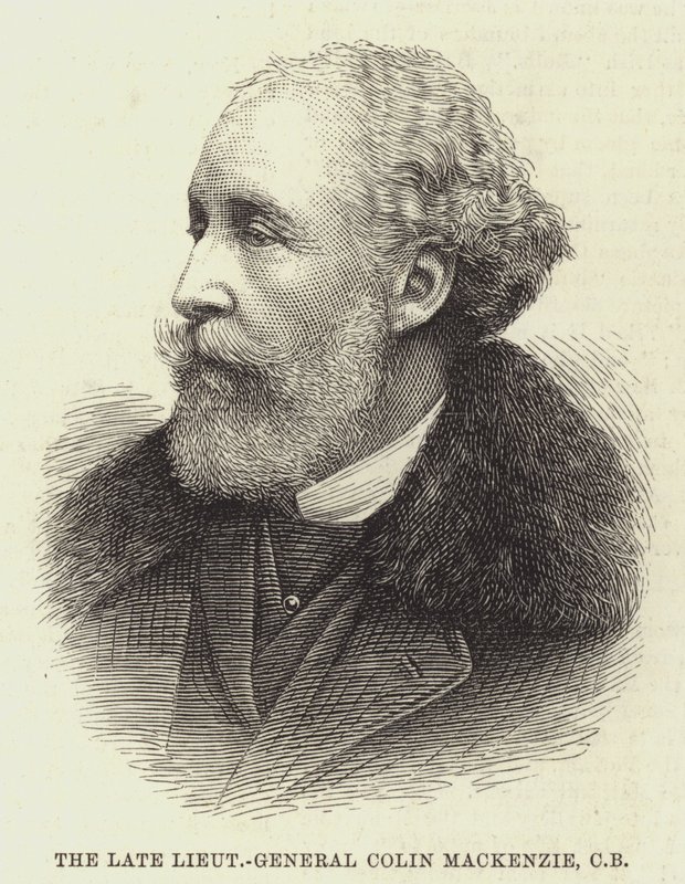 Den afdøde generalløjtnant Colin Mackenzie, CB (gravering) af English School