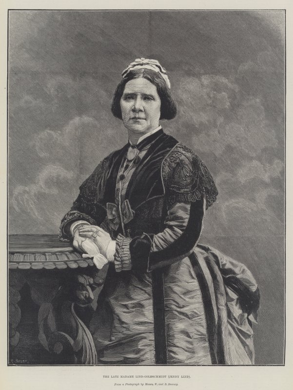 Afdøde Madame Lind-Goldschmidt, Jenny Lind (gravering) af English School