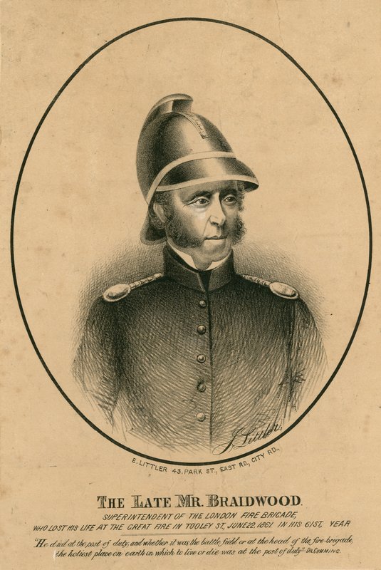 Afdøde hr. Braidwood, superintendent for London Fire Brigade af English School