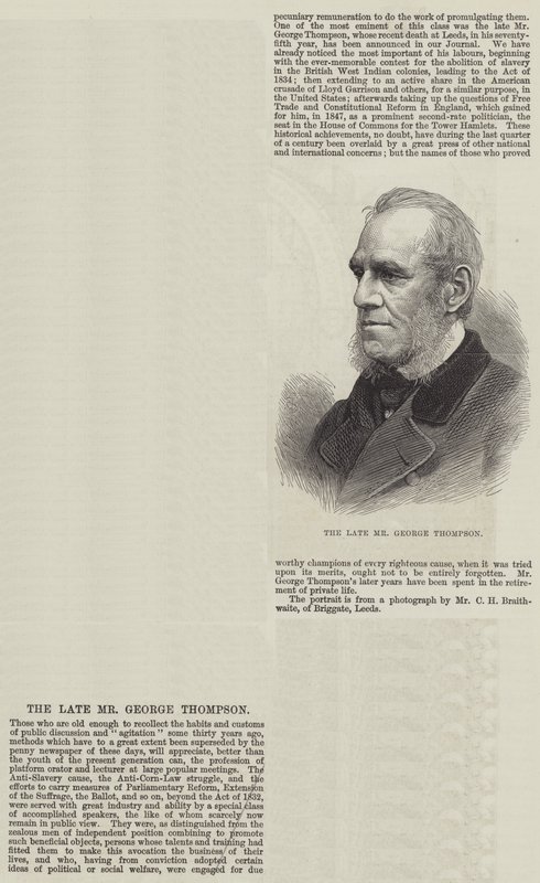 Den afdøde hr. George Thompson (gravering) af English School