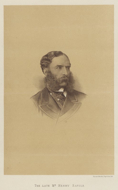 Den afdøde hr. Henry Savile (litho) af English School