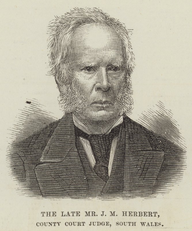 Afdøde hr. J M Herbert, County Court Judge, South Wales (gravering) af English School