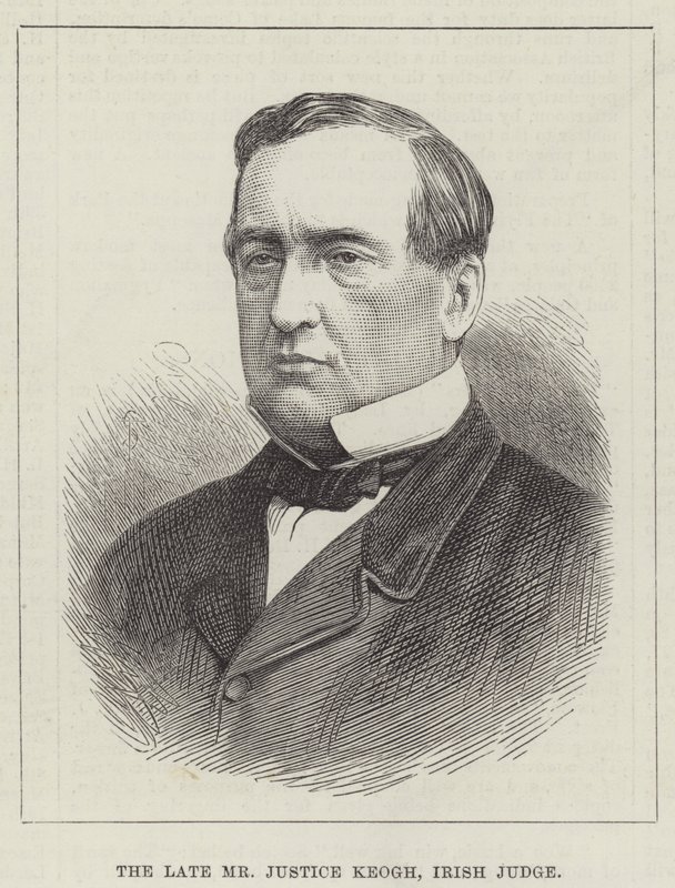 Den afdøde hr. Justice Keogh, irsk dommer (gravering) af English School