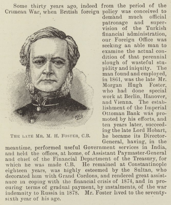 Den afdøde hr. M H Foster, CB (gravering) af English School