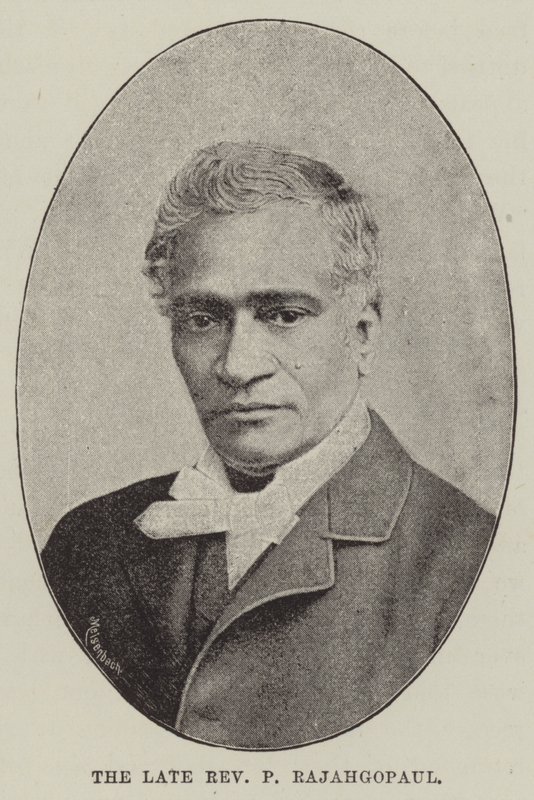 Den afdøde pastor P Rajahgopaul (gravering) af English School