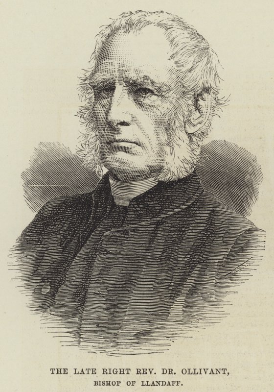 Den afdøde højre pastor Dr. Ollivant, biskop af Llandaff (gravering) af English School