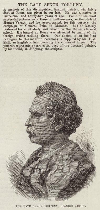 Den afdøde Senor Fortuny, spansk kunstner (gravering) af English School