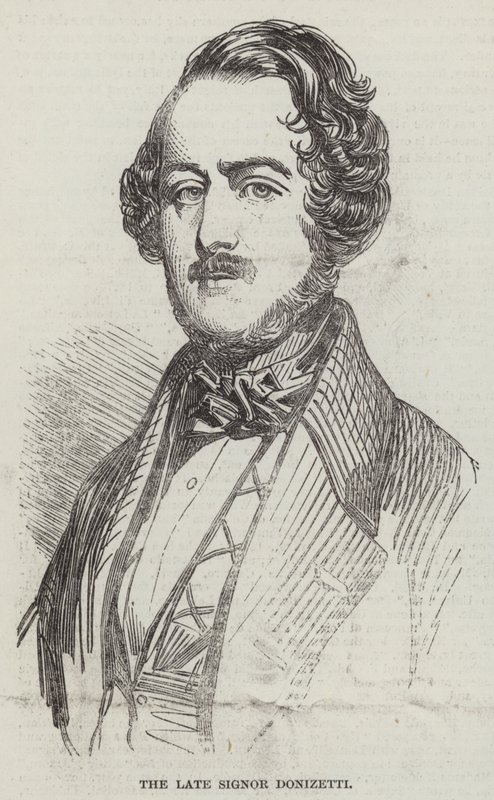 Den afdøde signor Donizetti (gravering) af English School