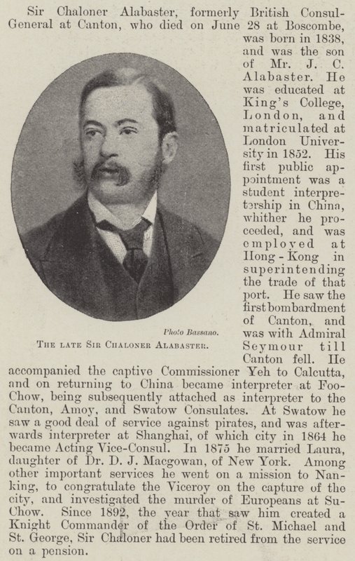 Den afdøde Sir Chaloner Alabaster (litho) af English School