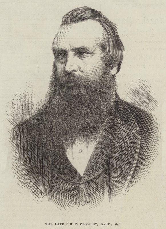 Den afdøde Sir F Crossley, Baronet, MP (gravering) af English School