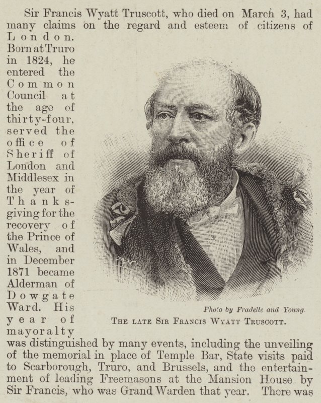 Den afdøde Sir Francis Wyatt Truscott (gravering) af English School