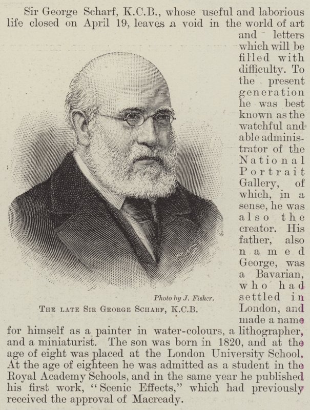 Den afdøde Sir George Scharf, KCB (gravering) af English School